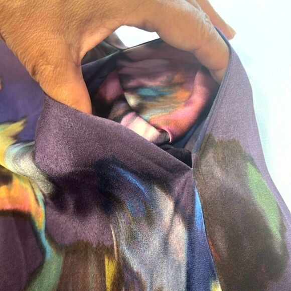 Nicole Miller Maxi Dress L Purple Floral Boho Pockets Shelf Bra NWT Fall Vibes - Picture 7 of 10